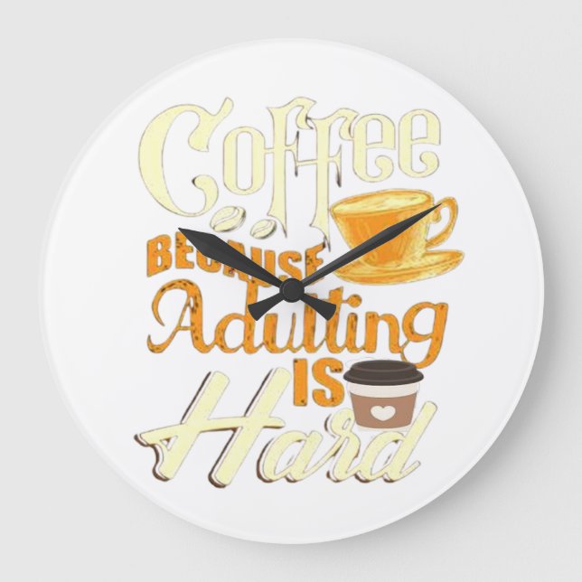 Kaffee Große Wanduhr (Vorderseite)