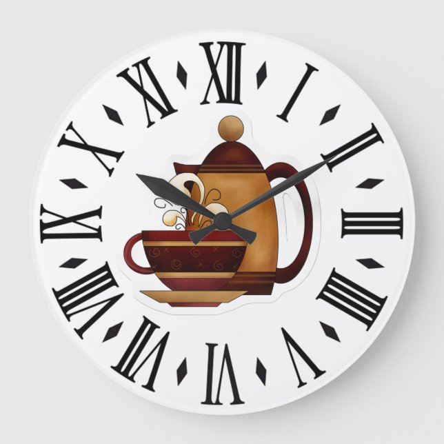Kaffee Große Wanduhr (Vorderseite)