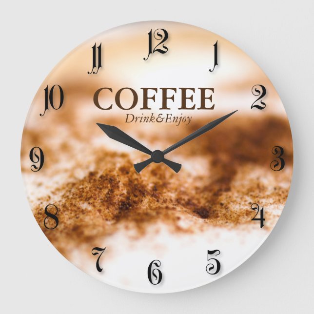 Kaffee Große Wanduhr (Vorderseite)