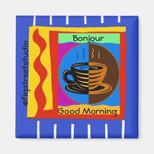 Kaffee, Guten Morgen, Text bearbeiten Magnet (Vorne)