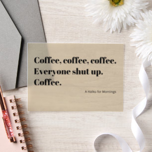 Kaffee Haiku für Morgenschwarze Typografie