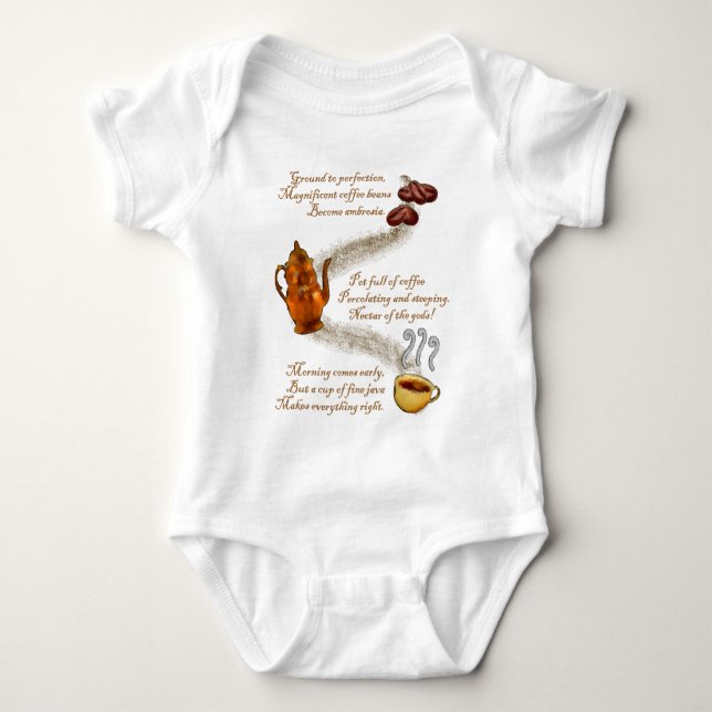 Kaffee Haiku Säugling Shirts (Vorderseite)