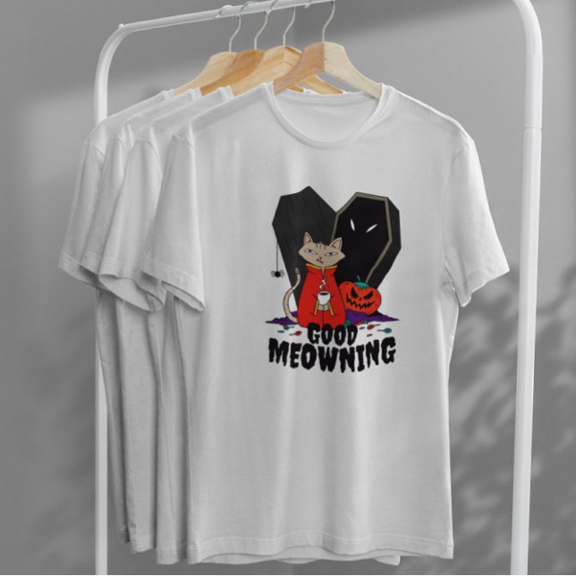 Kaffee Halloween Chat T-Shirt (Von Creator hochgeladen)