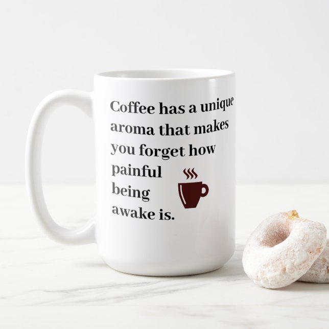 Kaffee hat ein einzigartiges Aroma Kaffeetasse (Mit Donut)