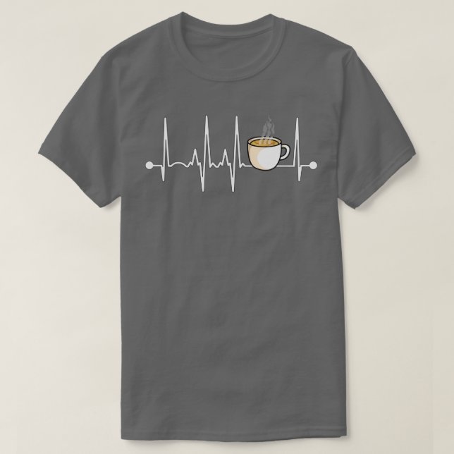 Kaffee Heartbeat 4 T-Shirt (Design vorne)