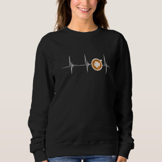 Kaffee Heartbeat Ekg Puls Cappuccino Latte Kaffee  Sweatshirt