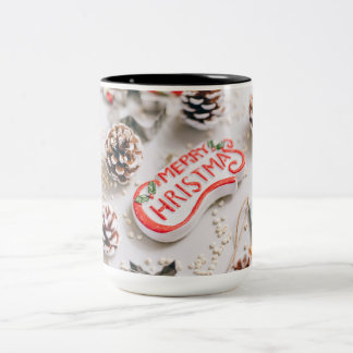 Kaffee, heißer Kakao Zweifarbige Tasse