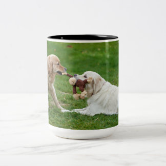 Kaffee, heißer Kakao Zweifarbige Tasse