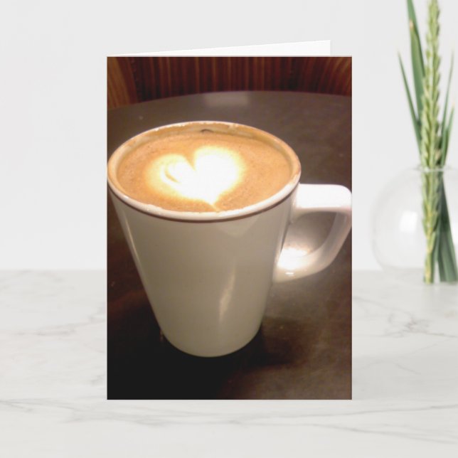 Kaffee-Herz Feiertagskarte (Vorderseite)