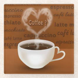 Kaffee? Herz-Shaped Smoke Glasuntersetzer