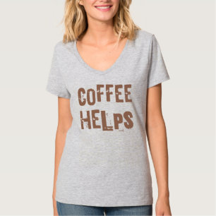 Kaffee hilft lustige retro typografie Caféspruch T-Shirt