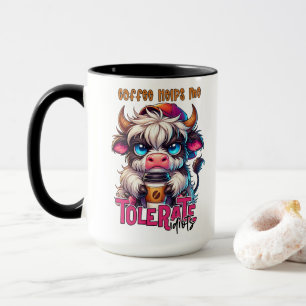 Kaffee hilft mir Idioten zu tolerieren Tasse