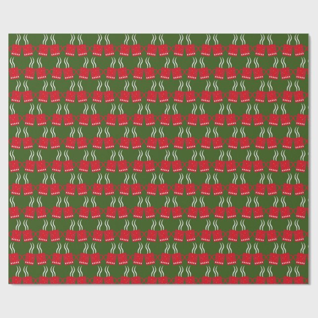 Kaffee Hot Chocolate Tasse Geschenkpapier (Flach)