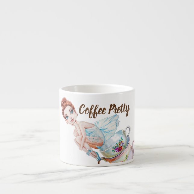 Kaffee-hübsche Kaffee-Fee Espressotasse (Vorderseite)