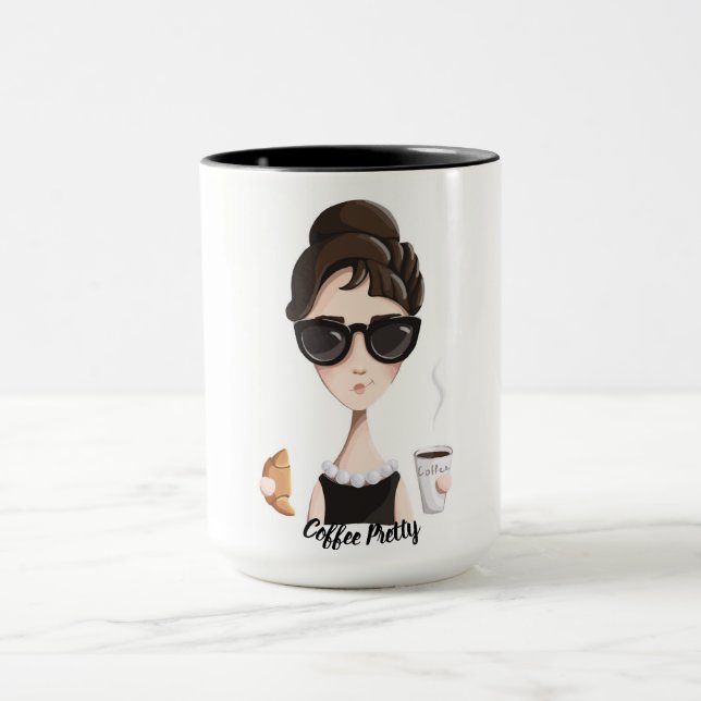 Kaffee-hübsche Perlen und Kaffee-Tasse Tasse (Zentrum)