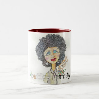 Kaffee hübscher Lola! Zweifarbige Tasse