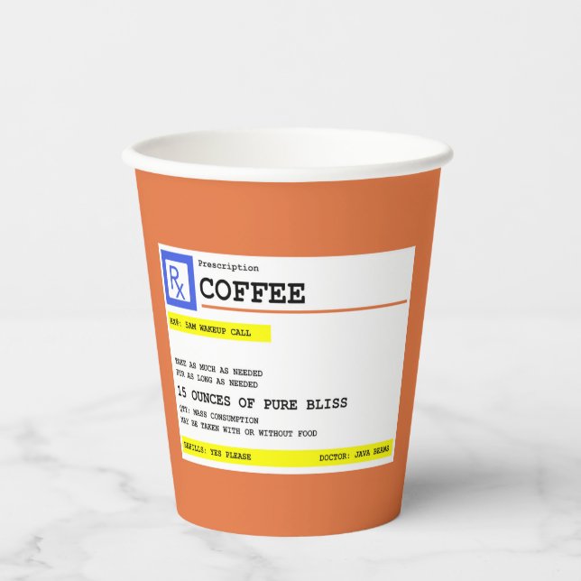 Kaffee humorvoll pappbecher (Vorderseite)
