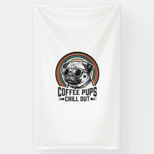 Kaffee-Hund-Shirt Retro Chill Pug Grafik_1 Banner