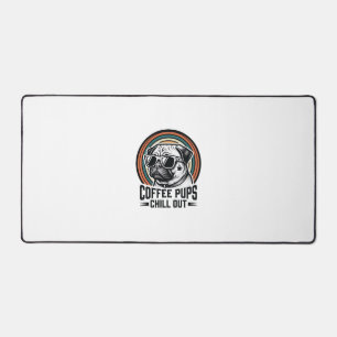 Kaffee-Hund-Shirt Retro Chill Pug Grafik_1 Schreibtischunterlage
