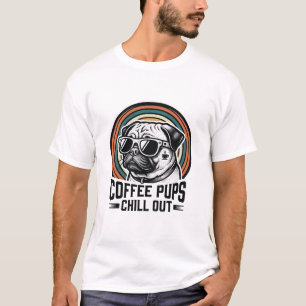 Kaffee-Hund-Shirt Retro Chill Pug Grafik_1 T-Shirt