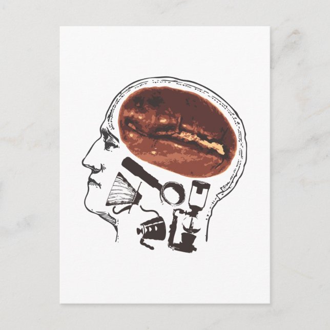 Kaffee im Gehirn Postkarte (Vorderseite)