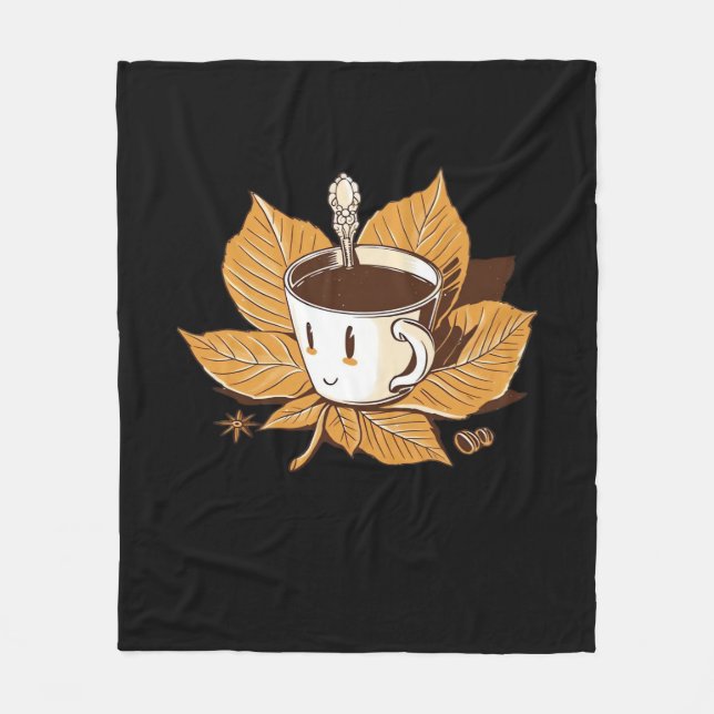 Kaffee im Herbst Herbst Es ist Herbst. Fleecedecke (Vorderseite)