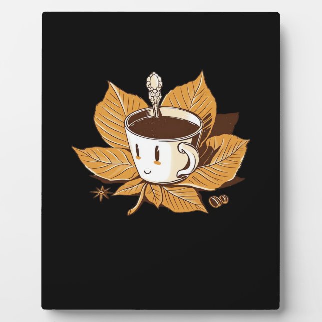 Kaffee im Herbst Herbst Es ist Herbst. Fotoplatte (Vorderseite)