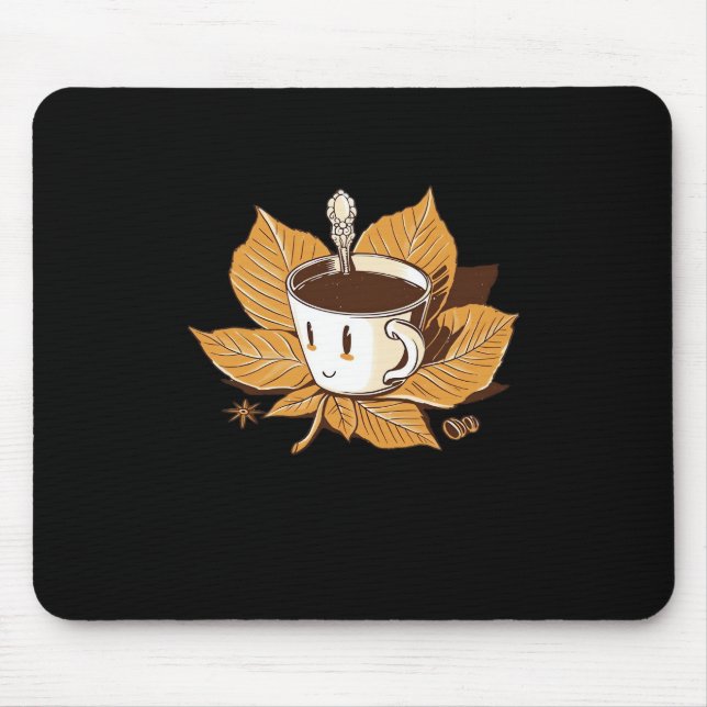 Kaffee im Herbst Herbst Es ist Herbst. Mousepad (Vorne)