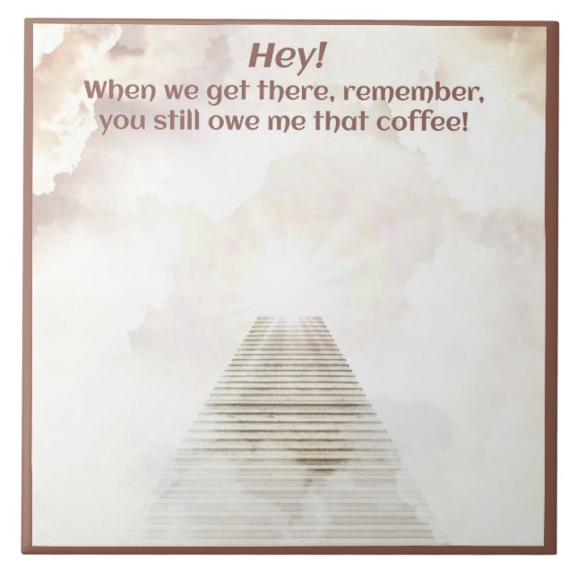 Kaffee im Himmel Fliese (Vorderseite)