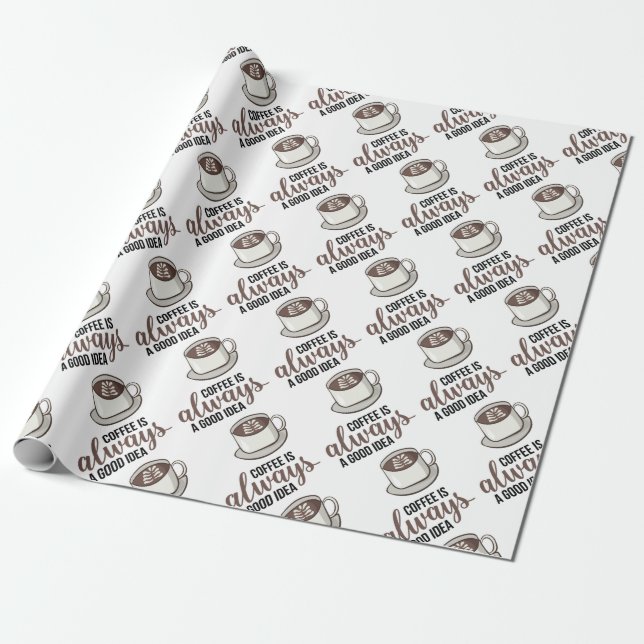 Kaffee immer gute Idee Geschenkpapier (Ungerollt)