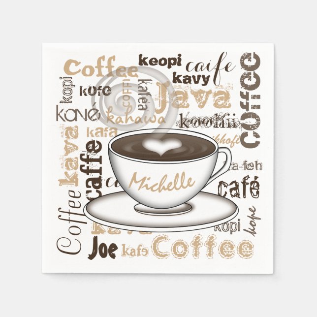 Kaffee in aller Welt Serviette (Vorderseite)