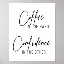 Kaffee in der einen Hand Vertrauen in die andere