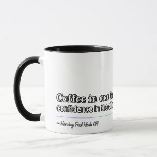 Kaffee in der einen Hand Vertrauen in die andere Tasse