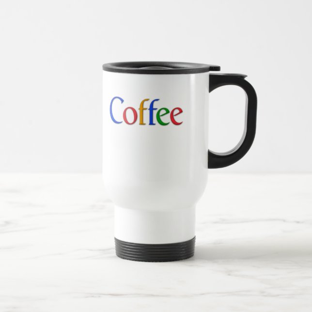 Kaffee in der Google-Schriftartreise-Tasse Reisebecher (Rechts)