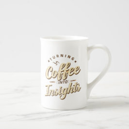 Kaffee in Einblicke verwandeln Daten Humor Prozellantasse