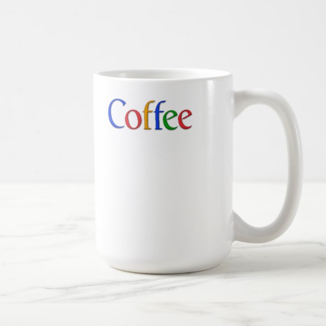 Kaffee in google Schriftart Tasse (Rechts)