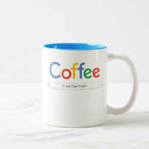 Kaffee in Google Schriftart Zwei-Tone-Kaffee-Tasse Zweifarbige Tasse