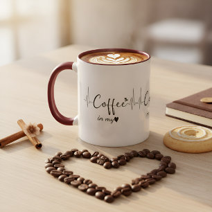 Kaffee in meinem Herzen Kaffeeliebhaber Tasse