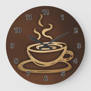 Kaffee in meiner Schale Große Wanduhr
