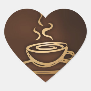 Kaffee in meiner Schale Herz-Aufkleber