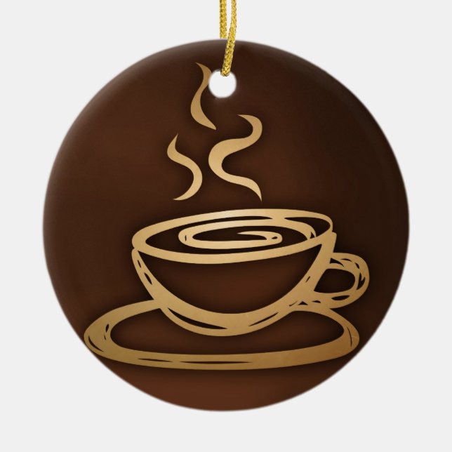 Kaffee in meiner Schale Keramik Ornament (Vorne)