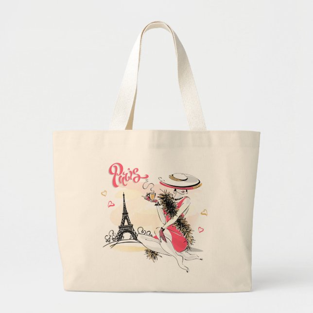 Kaffee in Paris | Reisen Jumbo Stoffbeutel (Vorne)