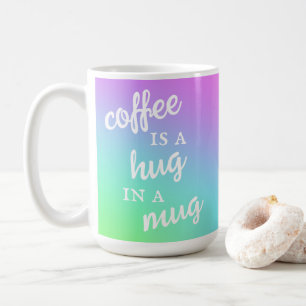Kaffee ist ein Schläger in einer Tasse Rainbow Col