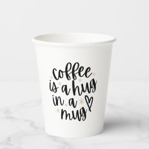Kaffee ist ein Schluck in einer Tasse Funny Coffee Pappbecher