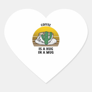 Kaffee ist ein Umarmer in einer Tasse Herz-Aufkleber