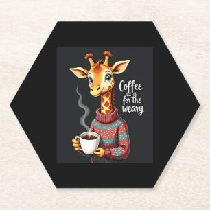 Kaffee ist für den müden, lustigen Giraffe-Kaffee- Untersetzer