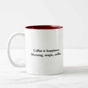 Kaffee ist Glück lustiger Spruch braune Zweifarben Zweifarbige Tasse