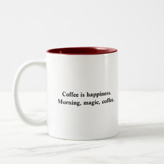 Kaffee ist Glück lustiger Spruch braune Zweifarben Zweifarbige Tasse