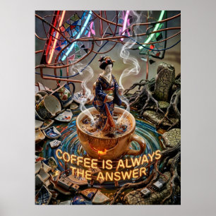 Kaffee ist immer die Antwort Poster