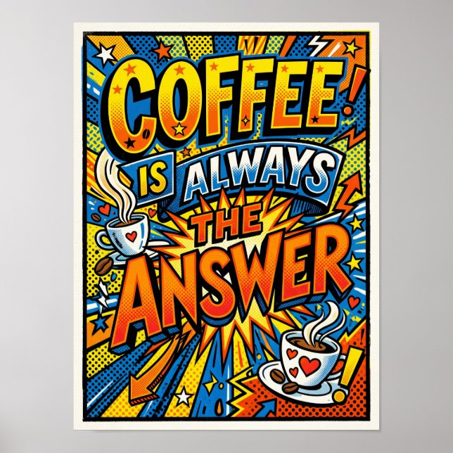 Kaffee ist immer die Antwort Poster (Vorne)